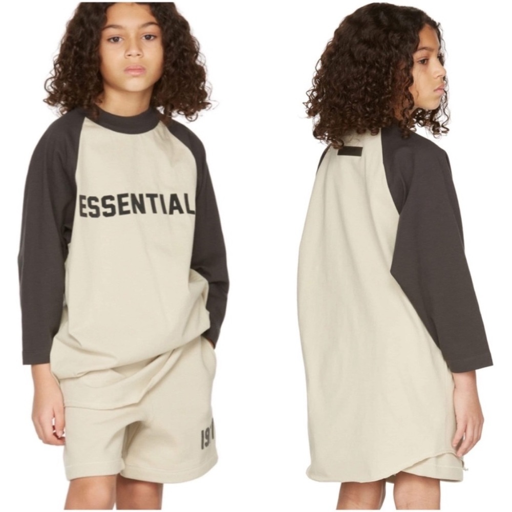 KIDS FEAR OF GOD ESSENTIALS BASEBALL TEE